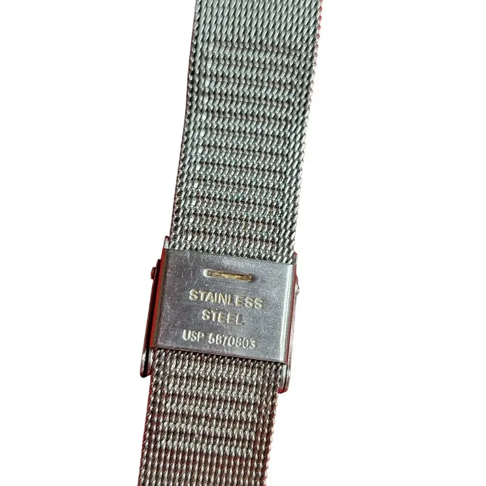 Skagen Denmark 380XSGS1 Slim Square Watch - Two-Tone Mesh & Crystal Dial WORKS